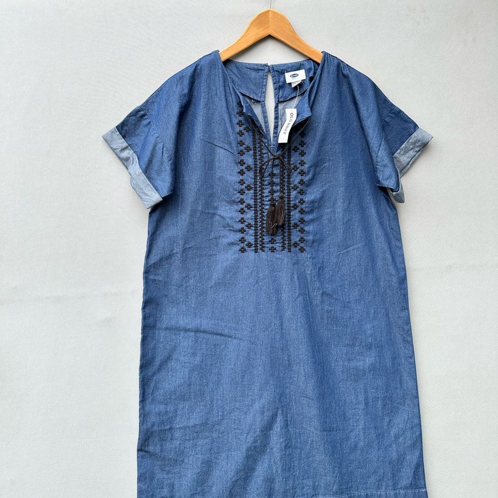 🎉5 for $45🎉 NWT Old navy dress size M denim blue - Picture 2 of 8